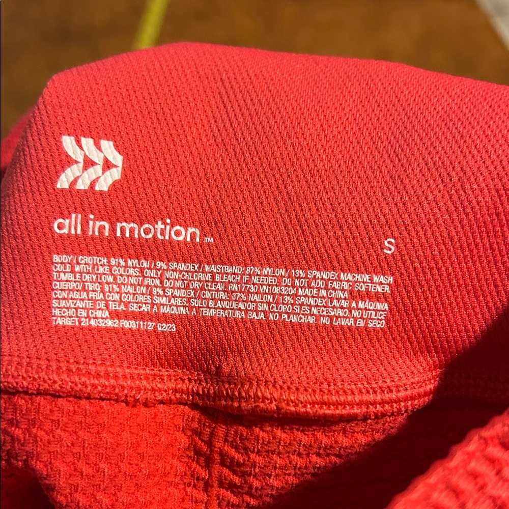 All in Motion Bright Red Women's Leggings - Picture 5 of 5